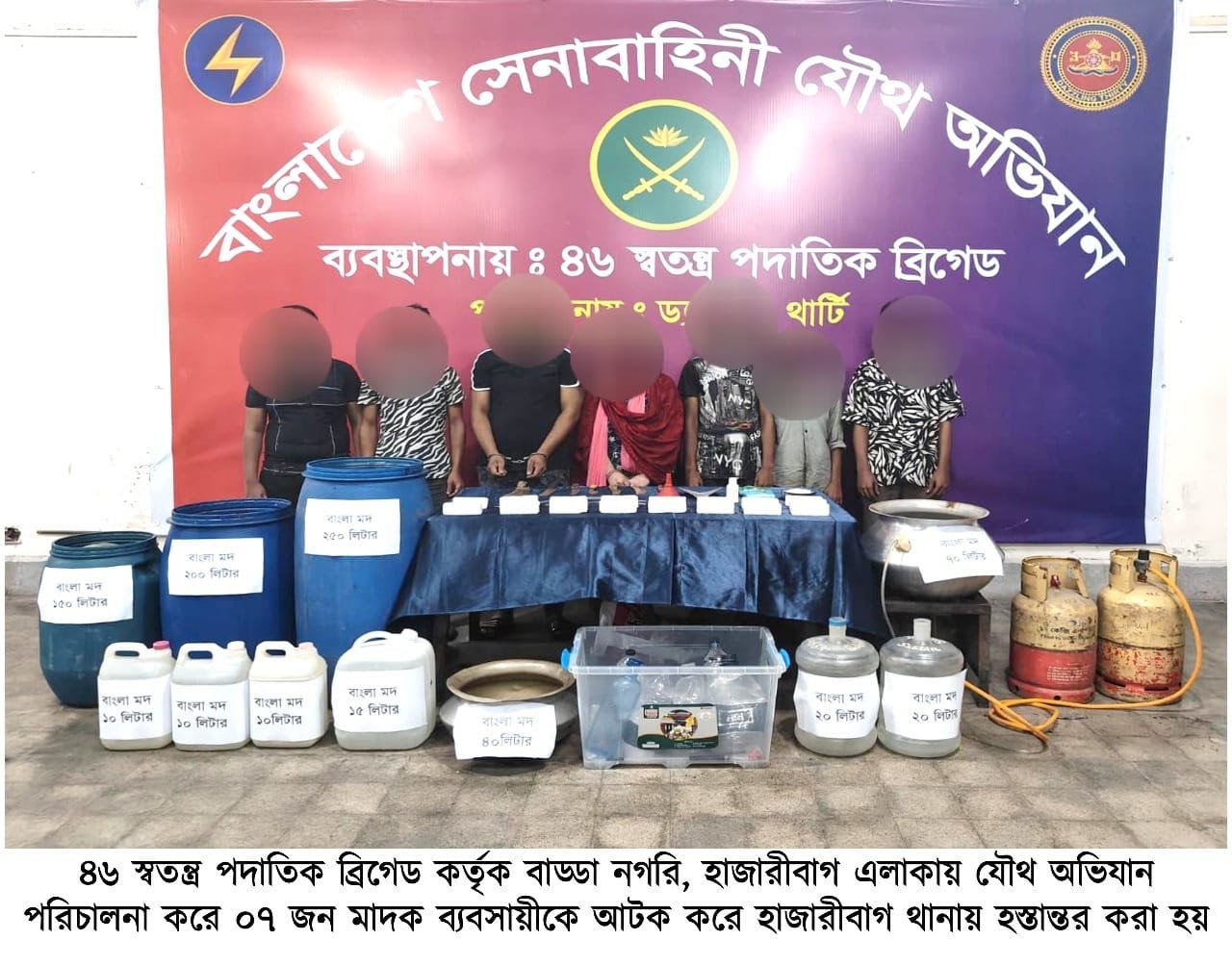 হাজারীবাগে সেনাবাহিনীর বিশেষ অভিযান: চাঁদাবাজি ও অবৈধ মদ কারখানা ধ্বংস