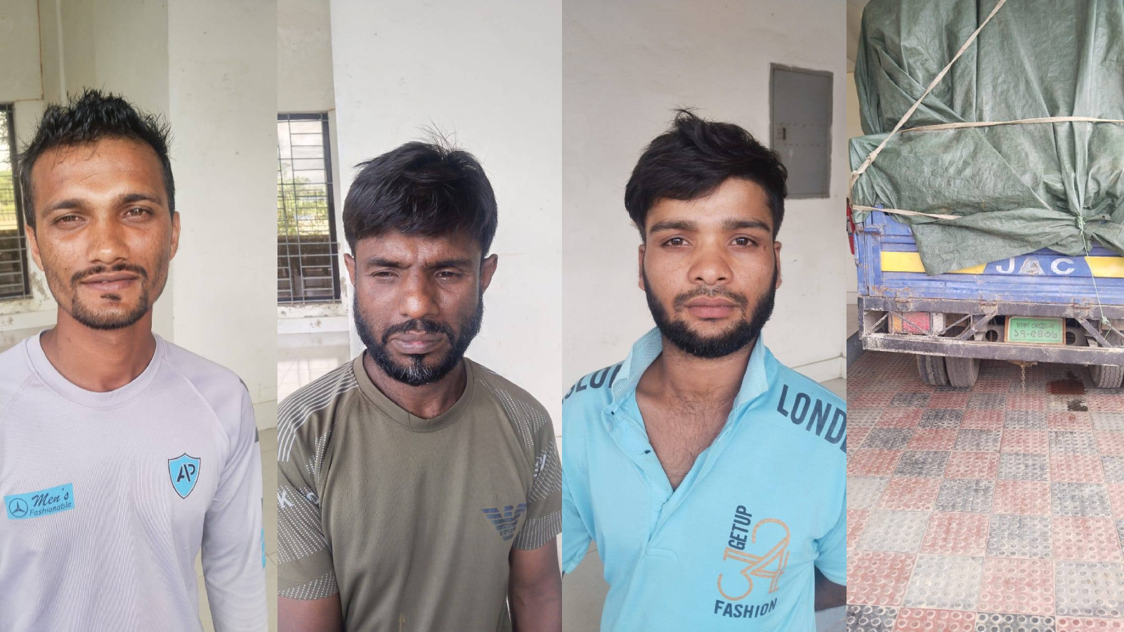 শাহপরাণ থানার অভিযানে নব্বই লক্ষ টাকার ভারতীয় পণ্যসহ পিকআপ আটক, গ্রেফতার ৩