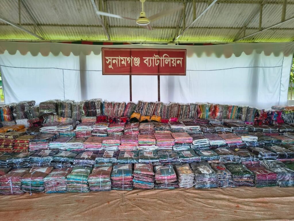 সুনামগঞ্জ সীমান্তে ৫ কোটি টাকার ভারতীয় পণ্য জব্দ করেছে বিজিবি