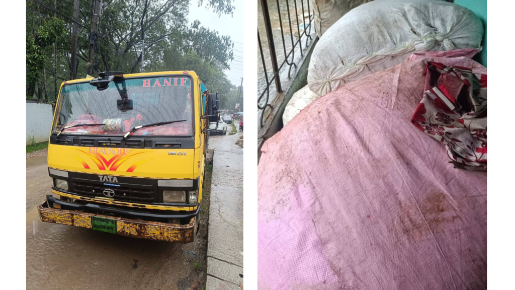 জালালাবাদ পুলিশের অভিযানে ছিনতাই হওয়া শুটকিভর্তি ট্রাক উদ্ধার