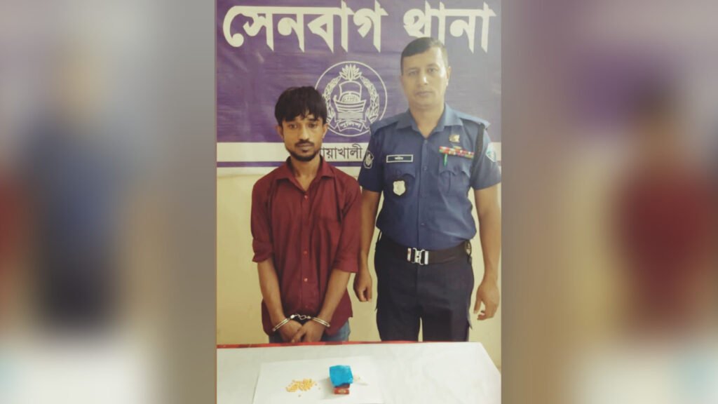 সেনবাগে মাদক ব্যবসায়ী গ্রেফতার -০১