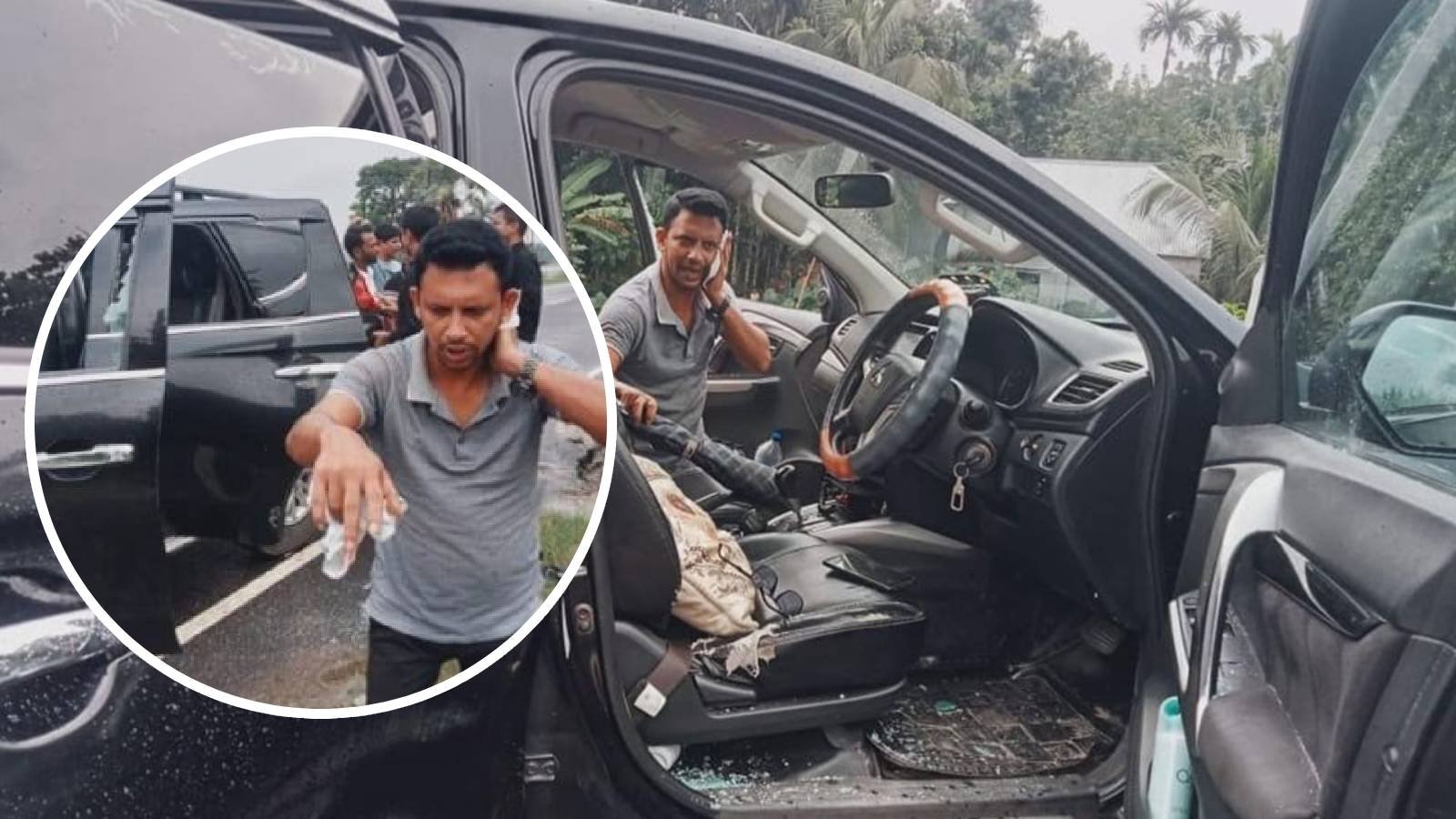 গোপালগঞ্জে পুলিশের গাড়িতে আগুনের পর ইউএনওর গাড়িতে হামলা, চালক আহত