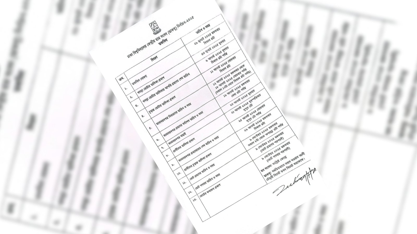 ৬ বছর পর ডাকসু নির্বাচন ৯ সেপ্টেম্বর, তফসিল ঘোষণা