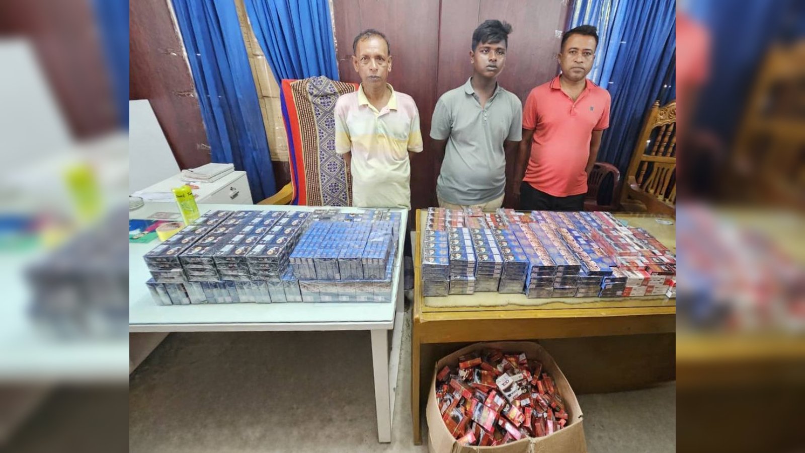 ভোলায় নৌবাহিনীর অভিযানে লাখ টাকার অবৈধ সিগারেট উদ্ধার, ৩ জন আটক