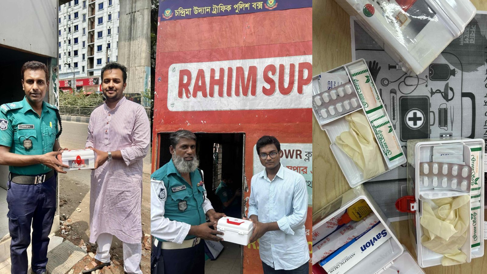 রাজধানীর পুলিশ বক্সে ফার্স্ট এইড বক্স দিল ছাত্রদল