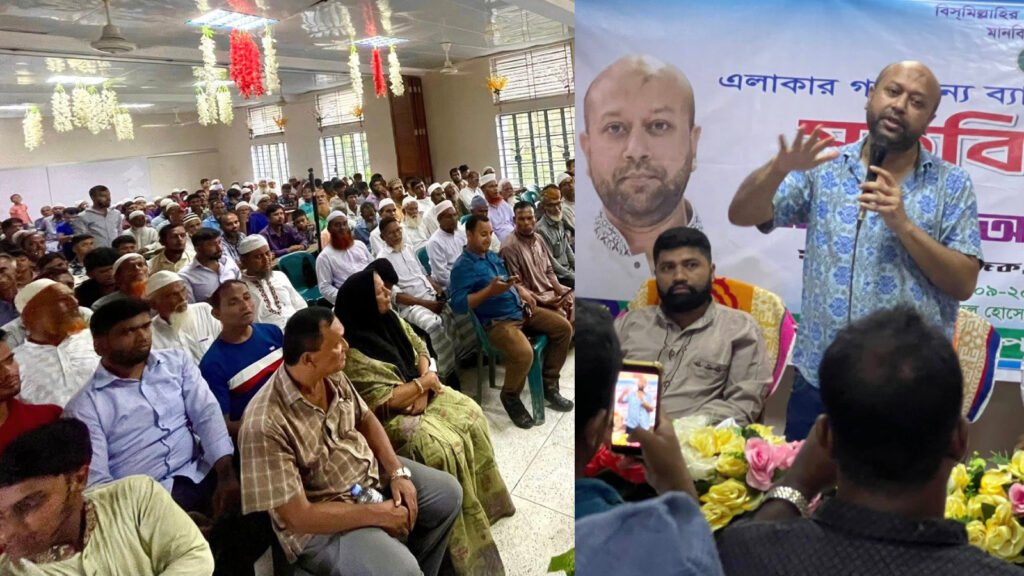 বরিশাল মুলাদীতে গ্রামবাসীর সাথে এবি পার্টির ব্যারিস্টার ফুয়াদের মতবিনিময়