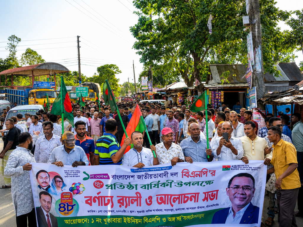জলঢাকায় বিএনপির ৪৮তম প্রতিষ্ঠাবার্ষিকী পালিত: বর্ণাঢ্য র‍্যালি ও সমাবেশ